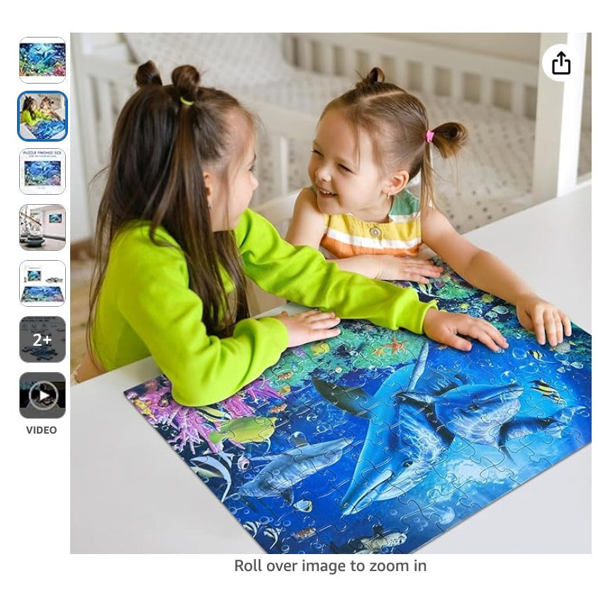 Jigsaw Puzzles 100 Pieces for Kids Youth Puzzle Beginner (Sea World)