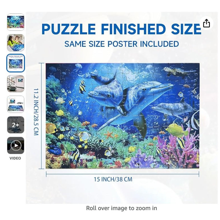 Jigsaw Puzzles 100 Pieces for Kids Youth Puzzle Beginner (Sea World)