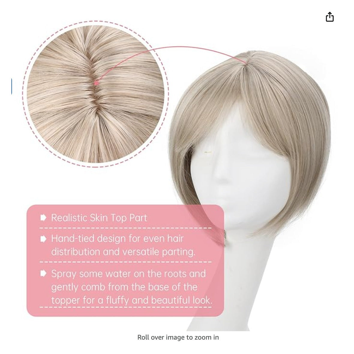 Hair Toppers for Women with Bangs Short Bob Synthetic Hair Pieces for Thinning H