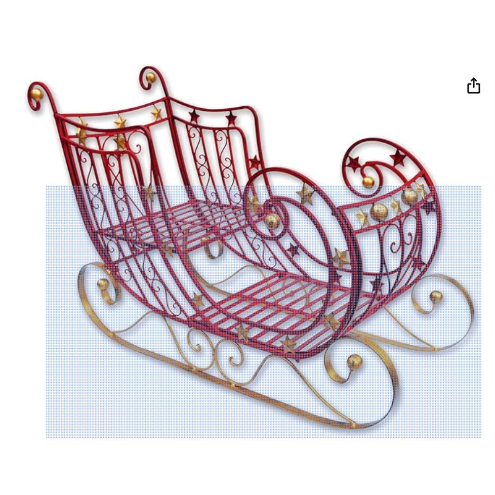 Sunset Vista Designs Star Sleigh- Christmas decor -  38 x 24.25 x 14.75-Inch
