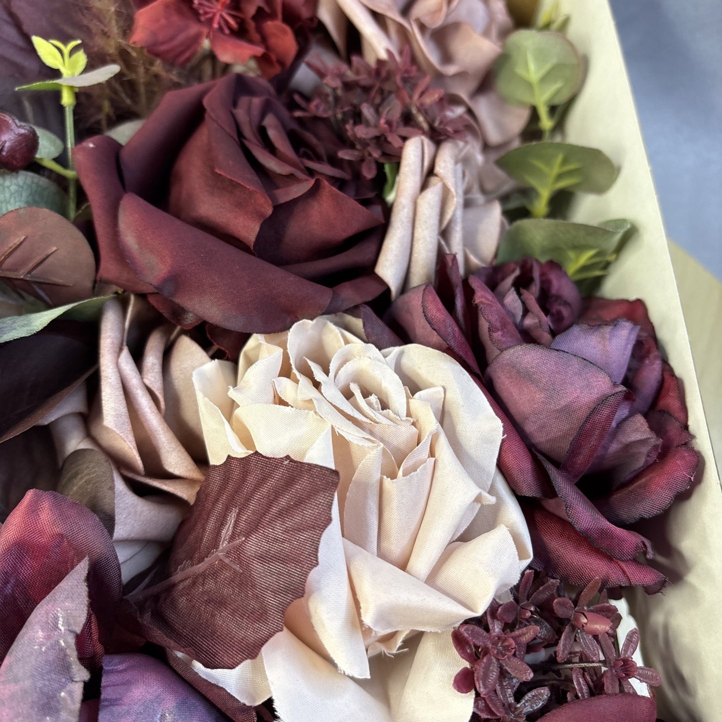 Ling's Dusty Rose Artificial Flowers and Greenery Combo Box Set Elegant Roses