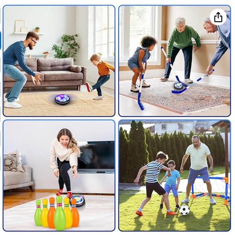 Hockey & Hover Soccer Ball 3-in-1 Set, Gift for Kids Aged 4-6, 6-8, 8-12, Ind...