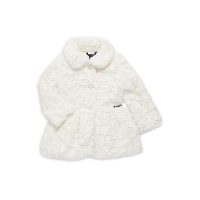 Calvin Klein Ivory Fluffy Faux Fur Super Soft Jacket Coat Size 5T Girls- Cute!