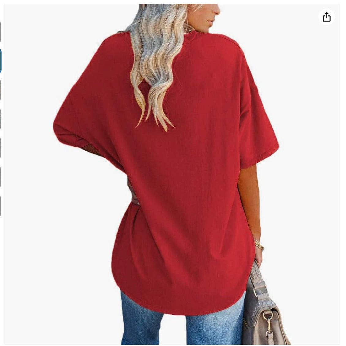 💋Women's oversize loose 1/2 sleeve fashion V-neck
