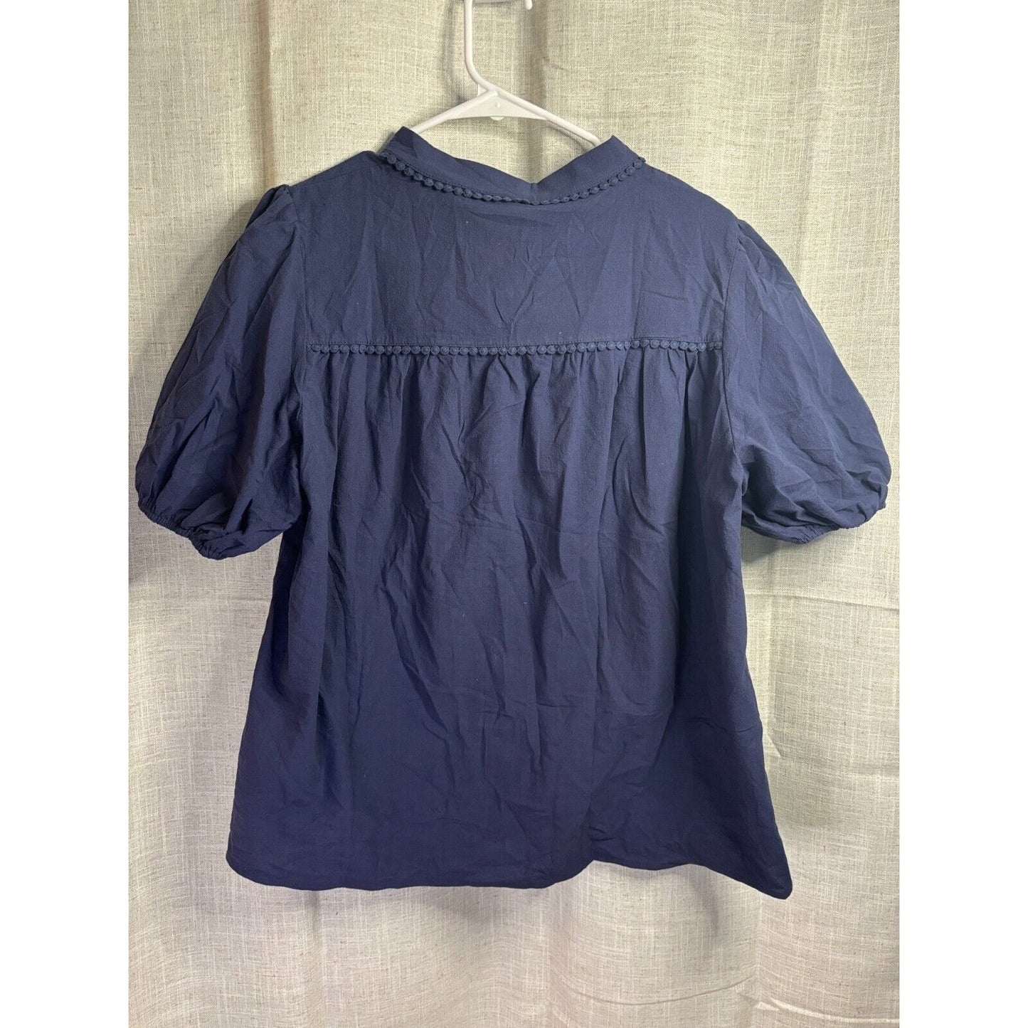 PrettyGarden women's summer button down shirt blue- Vintage looking, Hippie-chic